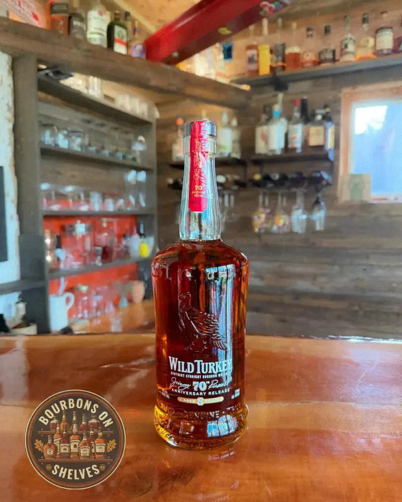 Wild Turkey Jimmy Russell's 70th Anniversary 8 - Year - Old Bourbon - 101 Proof (50.5% ABV). - Bourbons On Shelves